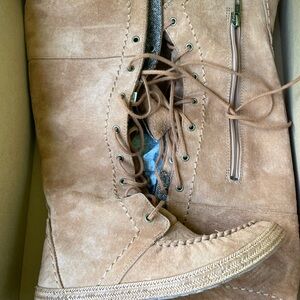 UGG Tall Moccasin Suede Lace-Up Boots